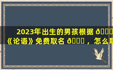 2023年出生的男孩根据 🐒 《论语》免费取名 🕊 ，怎么取
